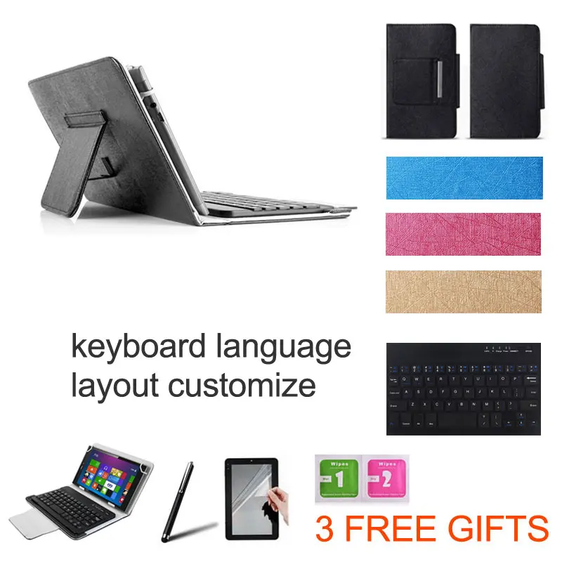 

2 Gifts 10.1 inch UNIVERSAL Wireless Bluetooth Keyboard Case for Acer Switch One 10 Keyboard Language Layout Customize