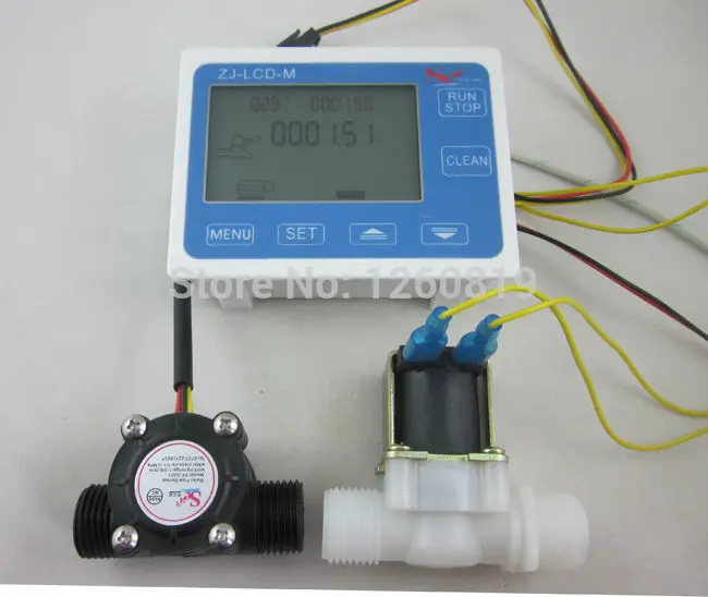 G1/2" Water Flow Q uantitative Control LCD Display+Flow Sensor Meter