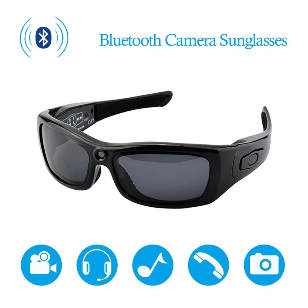 HYUCHON بلوتوث النظارات الشمسية البسيطة كاميرا ، كامل HD 1080 P الرياضة كاميرا مسجل فيديو نظارة بعدسات مستقطبة ل Cyling/التزلج/Parachut