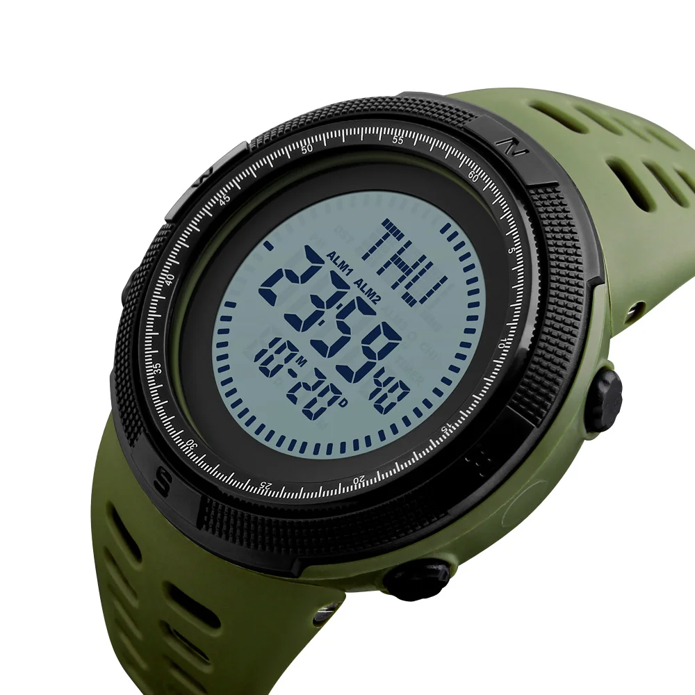 SKMEI العلامة التجارية البوصلة الساعات 5ATM المياه الرقمية في الهواء الطلق ساعة رياضية للرجال العد التنازلي المعصم الذكور العسكرية ساعة 1254 SKMEI العلامة التجارية البوصلة الساعات 5ATM المياه الرقمية في الهواء الطلق ساعة رياضية للرجال العد التنازلي المعصم الذكور العسكرية ساعة 1254