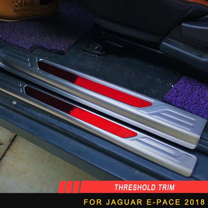 

For Jaguar E-Pace 2018 Door Sills Scuff Plate Trim Welcome Pedal Threshold Car Interior Accessories Stickers