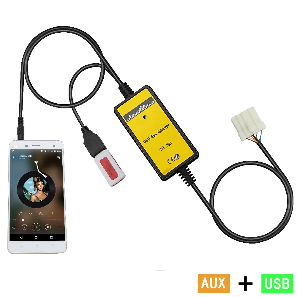 

Car USB AUX Adapter Inner Accessories For Mazda 3 5 6 CX7 MX5 SPD MPV Protege RX8 Salute Replacement AUX USB Cable