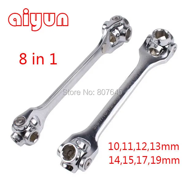 8 in1 multi function socket wrench metric six corner sleeve tool universal multi head spanner