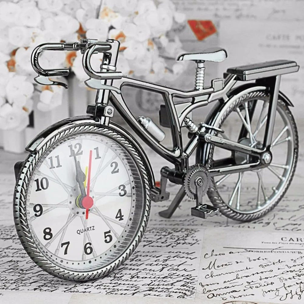 1Pc ABS Retro Bicycle Alarm Clock Cool Style Clock Fashion Personality Needle Clock NZ-035 Popular 22*6*13cm