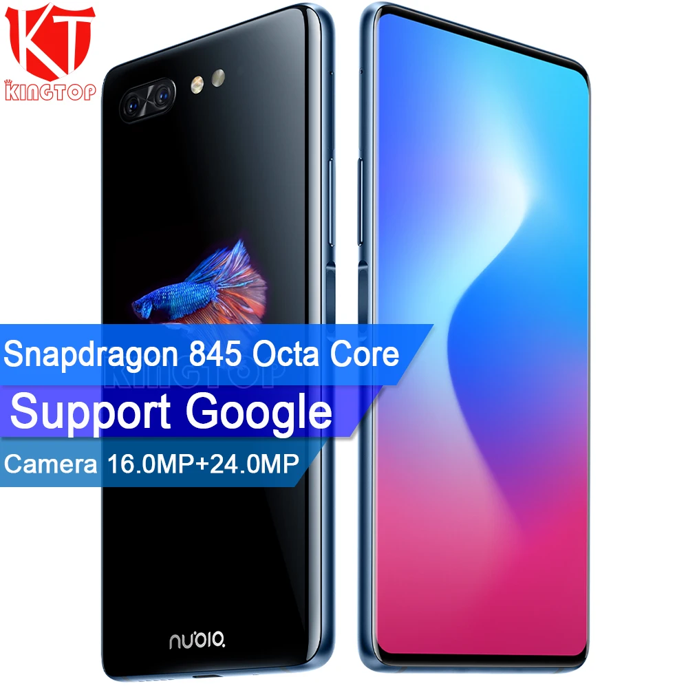 

Original ZTE Nubia X Mobile Phone 6G 64G Snapdragon 845 Octa Core Dual Screen 16+24MP Camera Dual fingerprint Unlock Smart Phone