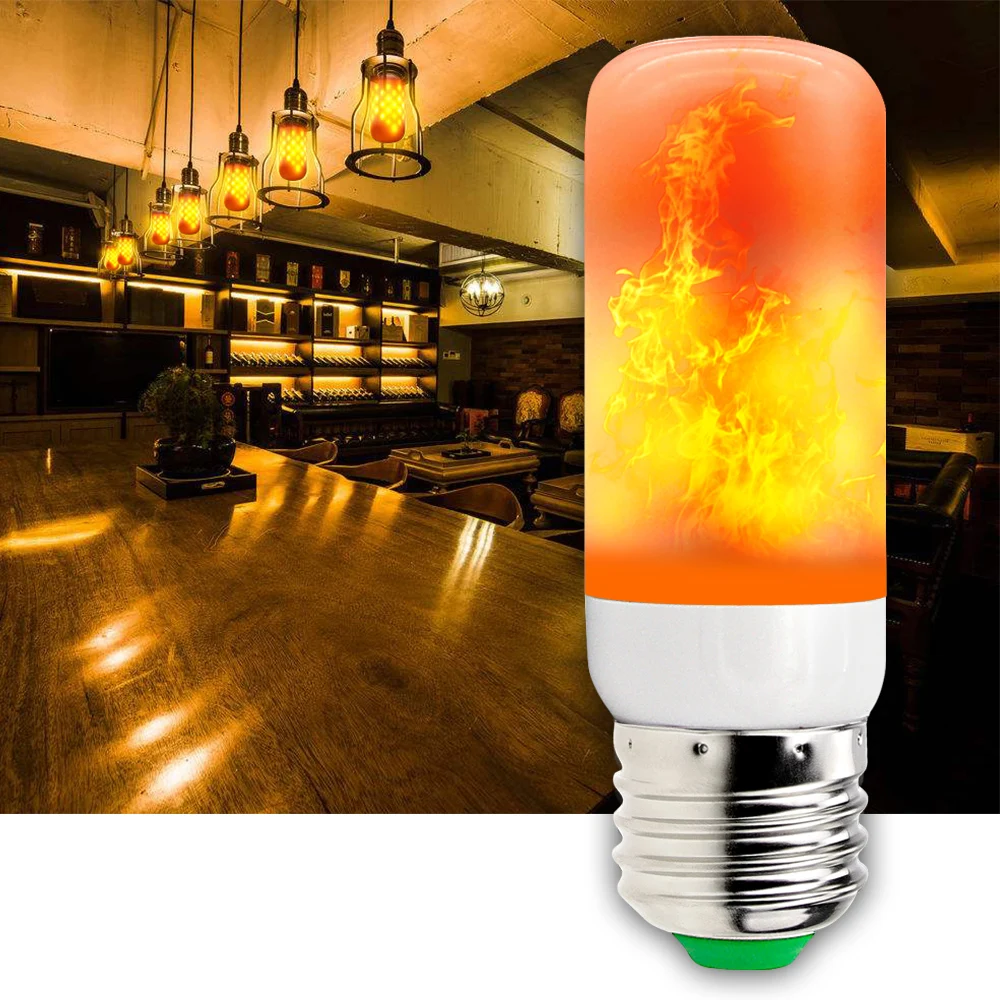 

E27 LED Flame Effect Fire Light Bulb Lamp 42leds Flicker Flamp Lamp 2835 220V Fire Bulb LED Christmas Decorations For Home 110V