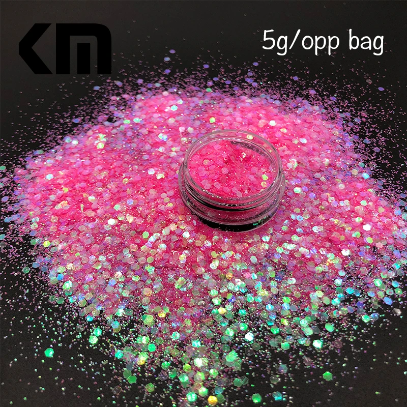 

Exclusive Design Craft Body Face Nail Fair Eye Dust Sequin Decorated 5g Colorful Rainbow Iridescent Chunky Mixed Glitter Powder