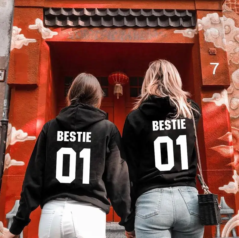 Женская толстовка с капюшоном Sugarbaby Bestie 01 02 Подарочная для лучшего друга