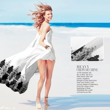 

A simple black and white silk georgette thin silk scarf scarf silk dress fashion cloth DIY