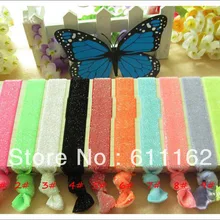 500 шт., Новое поступление, 10 цветов, блестящий переливающийся галстук для волос, аксессуары для волос для девочек, корейский эластичный бант для волос
