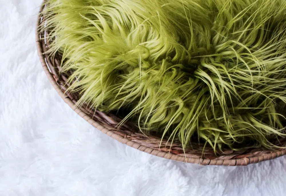 Оливковый зеленый искусственный мех для фотосъемки, гнездо из искусственного меха, реквизит для фотосъемки новорожденных, наполнитель для корзин, многослойное одеяло