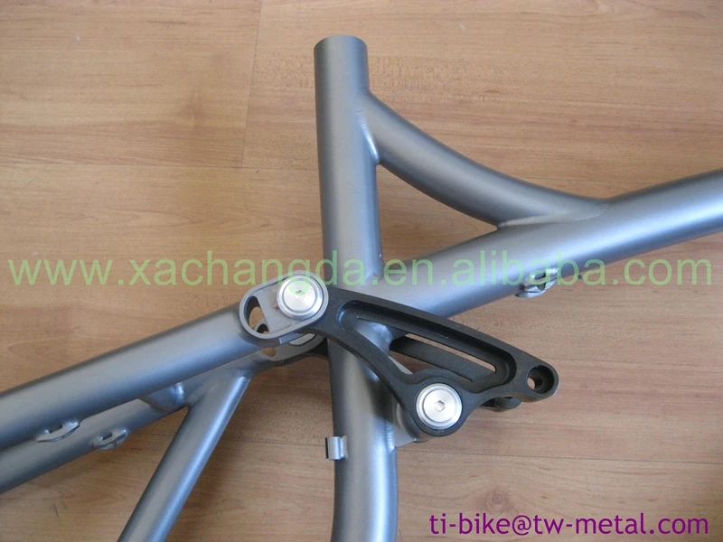 Discount Titanium Full Suspension Bike Frame Custom Titanium MTB Suspension Bicycle Frames China Titanium Full Suspension Bike Frames 2