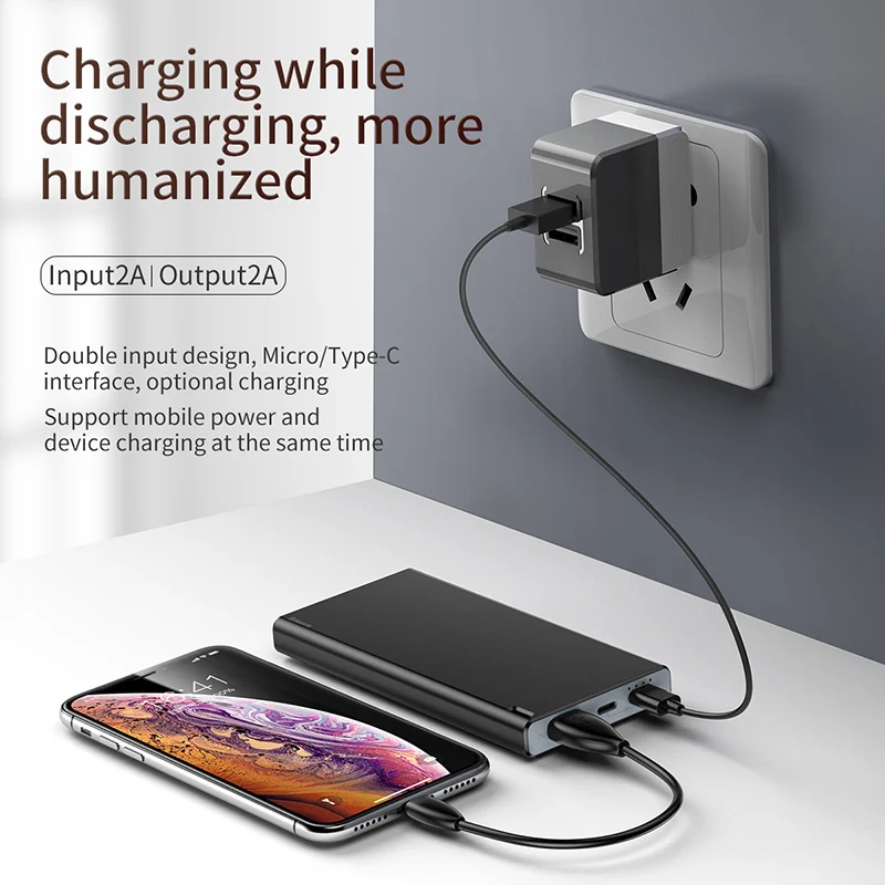 Baseus 10000mAh Power Bank For iPhone Xs Max Samsung Xiaomi Huawei Powerbank Mini Portable USB Charger External Battery Pack