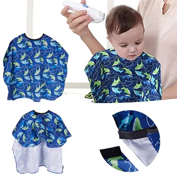

Nylon Waterproof Salon Hair Cutting Gown Cape Hairdresser Barbers Cape Gown Sea Fish Patterned Barber Styling Cloak For Kids