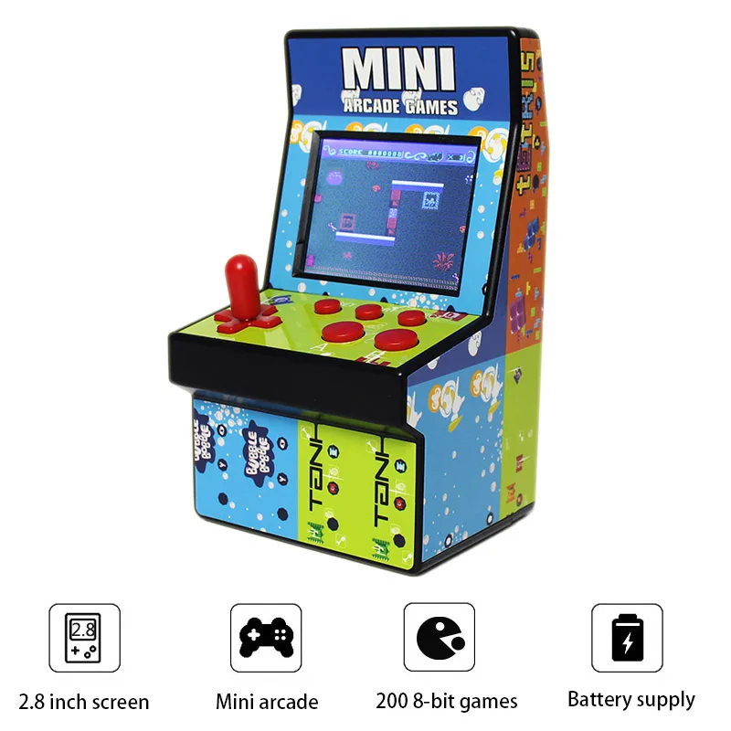 8 бит Ретро игровая консоль Ручной портативный детский мини Ностальгический встроенный в 200 игры Классическая аркадная консоль коробка 2,8 'экран - Цвет: arcade console
