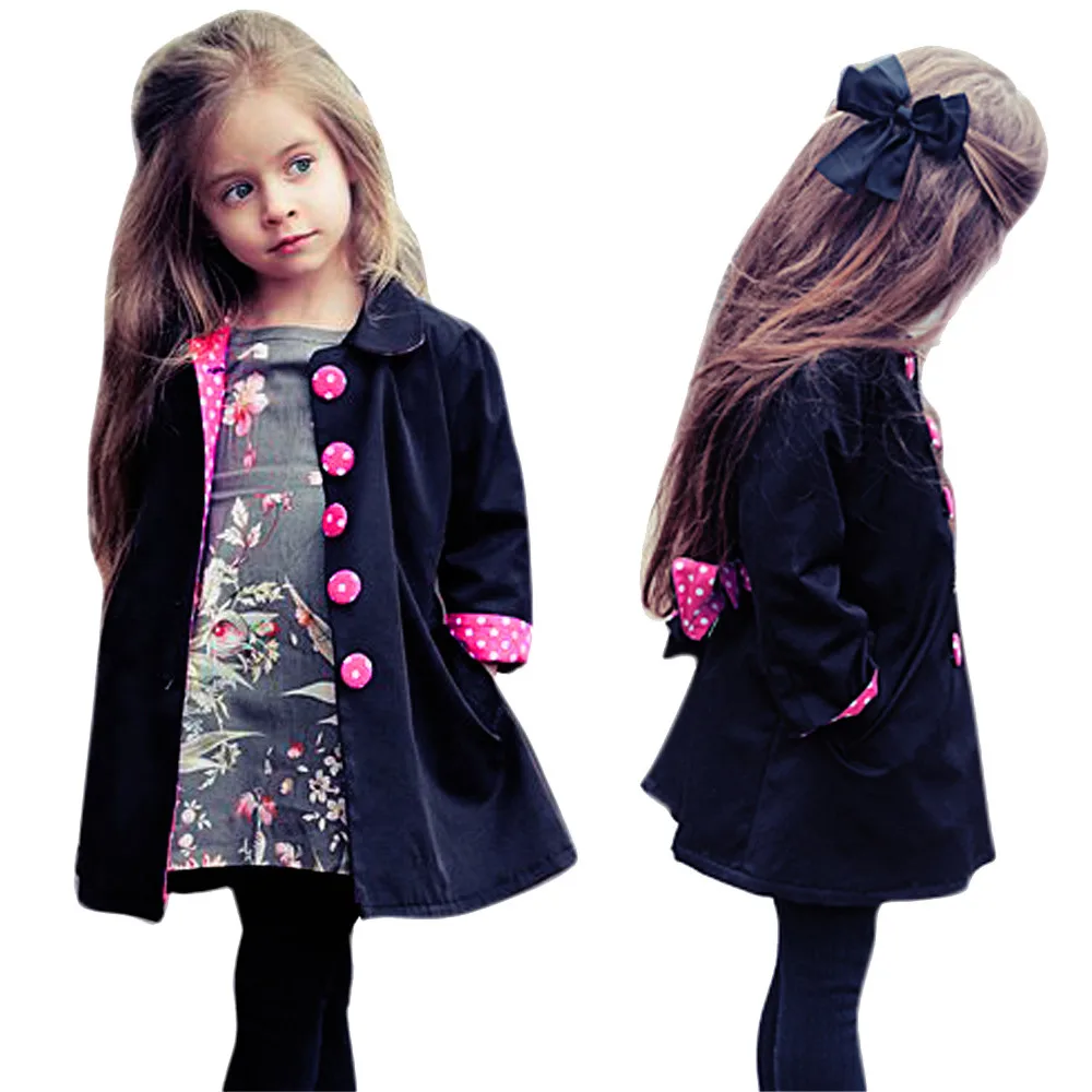 

TELOTUNY baby girls Autumn Dot Belt Coat Windbreaker Jacket Jacket Clothes Headwear Outwear oct 10