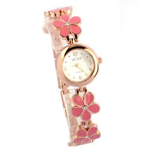 Supper enjoyable Scorching relogio feminino Clock 1PC Style Daisies Flower Rose Gold Bracelet Wrist Watch Ladies Lady feb17