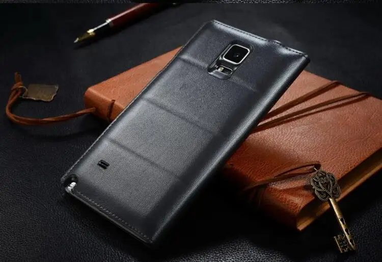 FGHGF Note4 чип smart Case ответ чехол для samsung Galaxy Note4 N9100 N9108 Кожа Флип Случаи Роскошные спереди Вид из окна