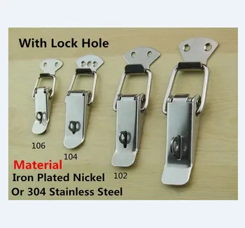 

1Pcs Iron Plated Nickel/304 Stainless SteelToggle Hasp Latch Sprung Catch Chest Flight Case Suitcase Hardware Cabinet Box