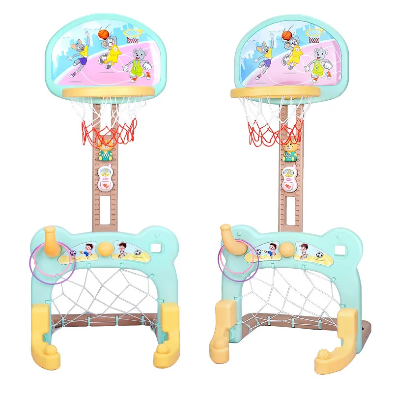 Детская подъемная и усиленная база баскетбольная стойка Съемная футбольная цель комбинация Крытый мульти-функция съемки игрушки