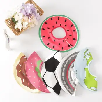 

3pcs lot new arrive baby scarf 5 layers cotton towel slobber newborn bib waterproof round bibs football watermelon GS01