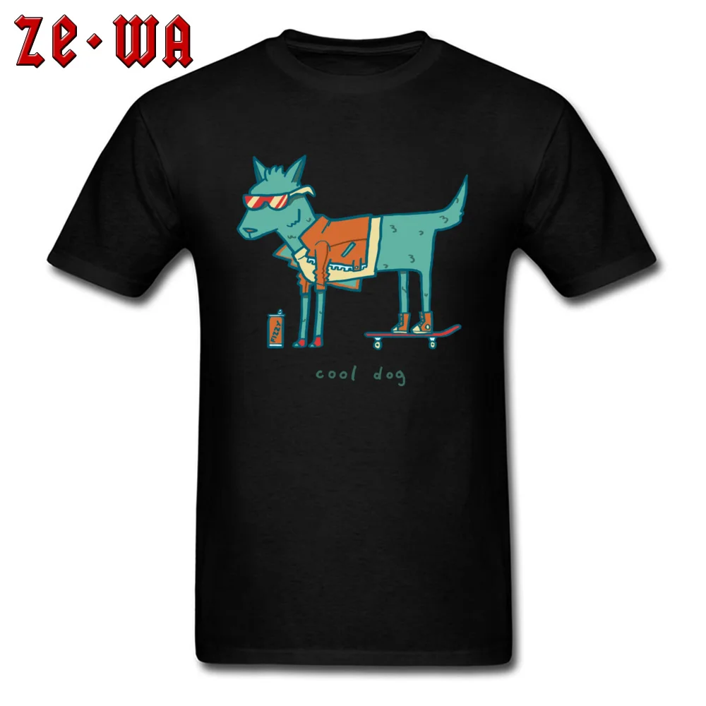 100% Cotton Men Short Sleeve Cool Dog Tshirts Casual T Shirt 2018 Hot Sale Printed On Round Neck Tops Shirts Wholesale Cool Dog black