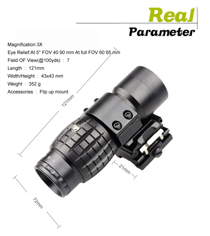 Охотничье увеличение 3X прицел быстросъемное Крепление подходит для тактических прицелов в красный горошек