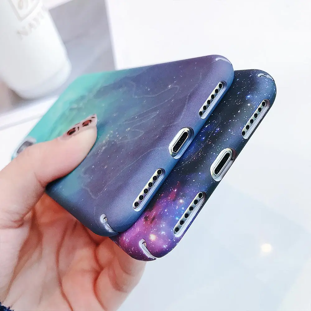 KISSCASE Звездная ночь Pattern Жесткий Чехол для samsung Galaxy A50 с блестящими звездами; комплект из подходящих река узор чехол для samsung A7 S8 S9 Capinha чехол на самсунг а50 чехол на самсунг а7