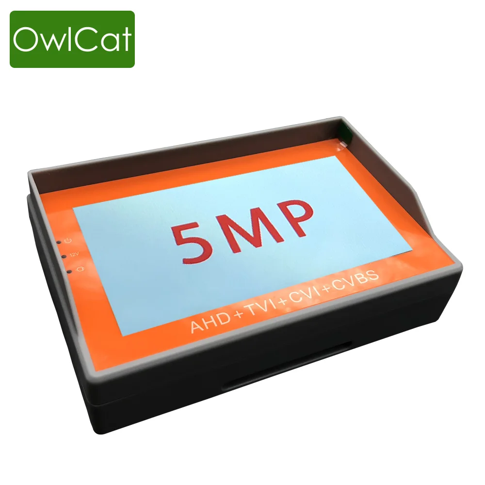 

OwlCat 5MP AHD CCTV Tester 4 In 1 For AHD TVI CVI CVBS Analog Camera Security Monitor With 4.3-Inch LCD Screen 5V 2A 12V 1A