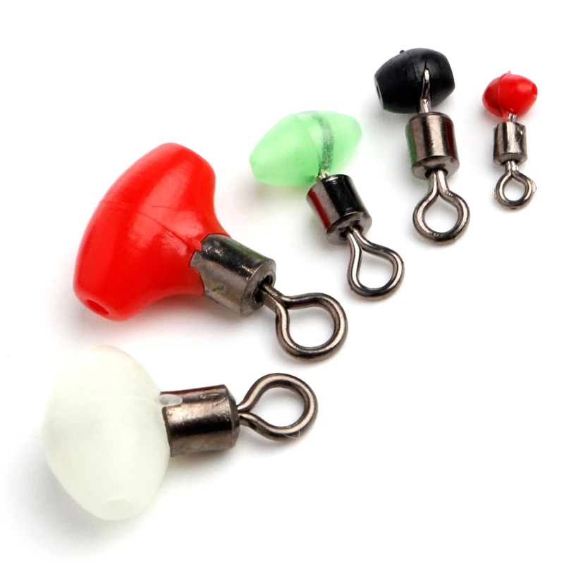 

10Pcs Luminous Bead Cross-Line Swivels Rolling Rig Connector Fishing Accessories attaching large floats for a sliding rig