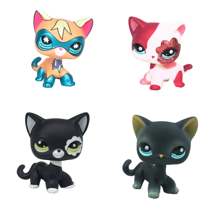 pet shop lps toys pink white sparkle stand 2291 Original Black short