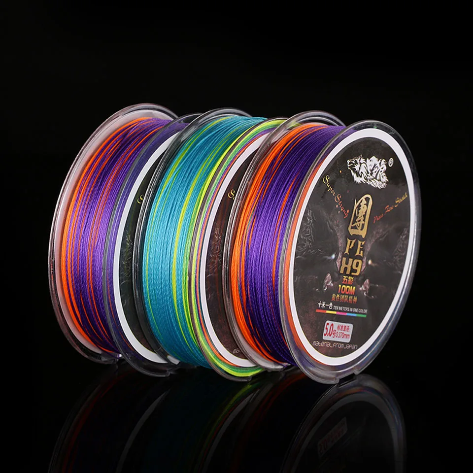 9 strand 100m PE Multifilament Braided Fishing Line Ocean Fishing Super