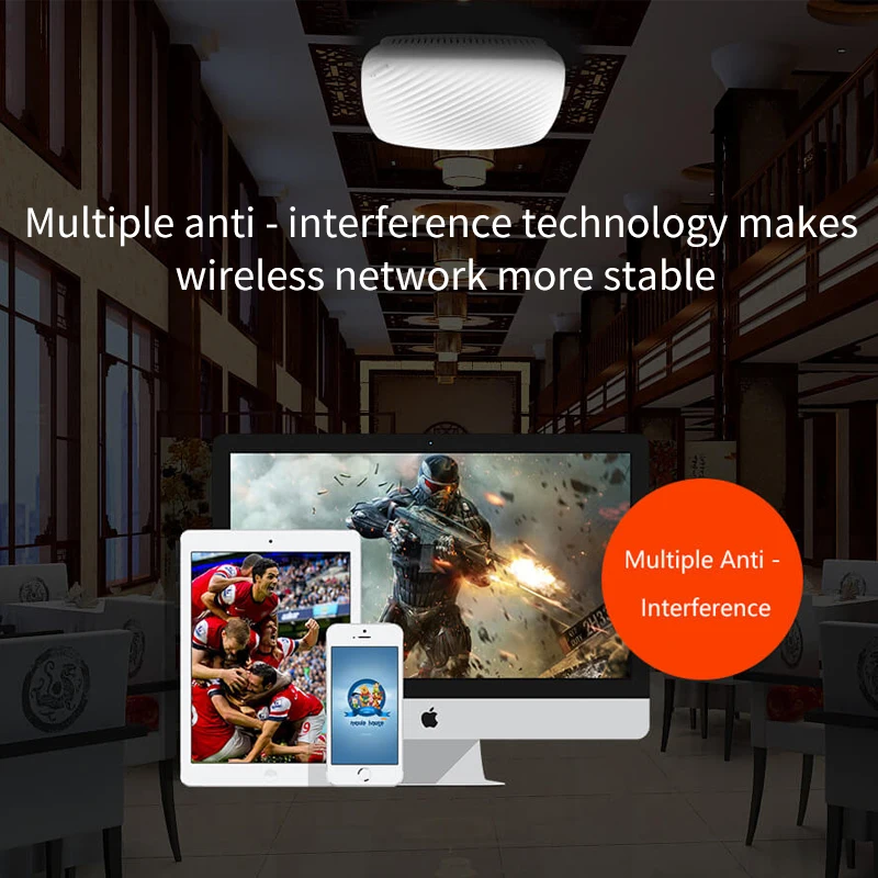 Tenda i9 300 Мбит/с Крытый потолок беспроводной WiFi точка доступа AP Wi-Fi ретранслятор расширитель маршрутизатор с 9 Вт 802.3af POE адаптер питания