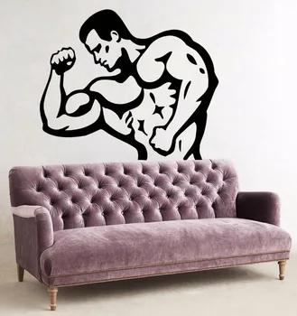 

Fitness Art Wall Decal Muscle Man Fitness Sport Gym Decor Art Wall Sticker Fitness Club Gym Bedroom Home Decoration