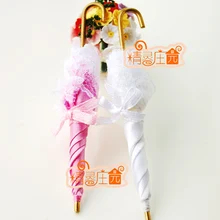 Мини кукольный домик Миниатюрные аксессуары для мини-мебели человек розовый белый кружевной зонтик