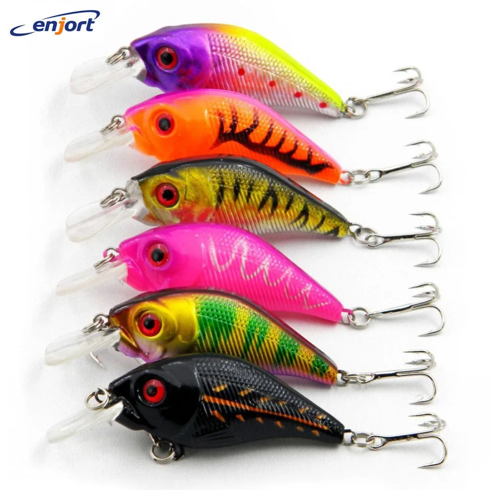 60pcs/lot, Crankbait fishing lures 7.5CM 10.2G 6 hooks plastic