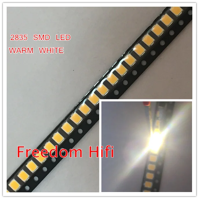 2000 шт. 2835 теплый белый SMD светодиодный чип 0,5 Вт 3В 150mA 50-55LM ультра яркие красные/зеленые/поверхностное монтаж SMT чип светодиодного освещения, излучающая Диодная лампочка