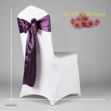 100 темно-фиолетовый дешевый стул пояс-кушак для Свадебные украшения