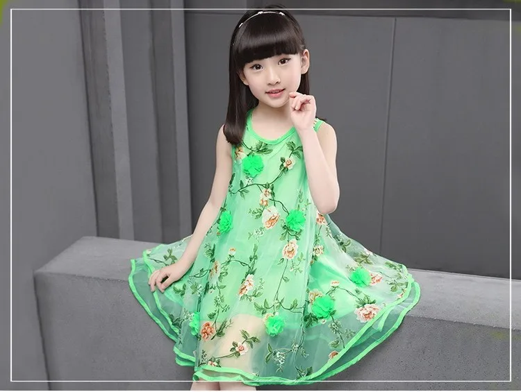 flowers organza big teenage little girls dresses summer 2016 yellow green sleeveless princess girl party dress kids sundress clothes 6 7 8 9 10 11 12 13 14 15 16 years big girls mini ball gown dress children clothing (10)