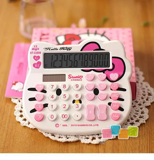 

Cute Kitty Cats Pattern 12 digits Dual power (solar power + AA battery) scientific calculator for Office work freeshipping