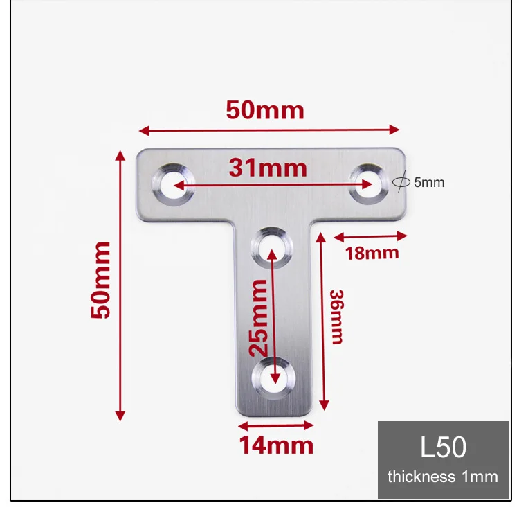 Угловой Кронштейн мебели из нержавеющей стали/соединитель-фиксатор, Т-образный, прочный, простой в установке, мебельное оборудование