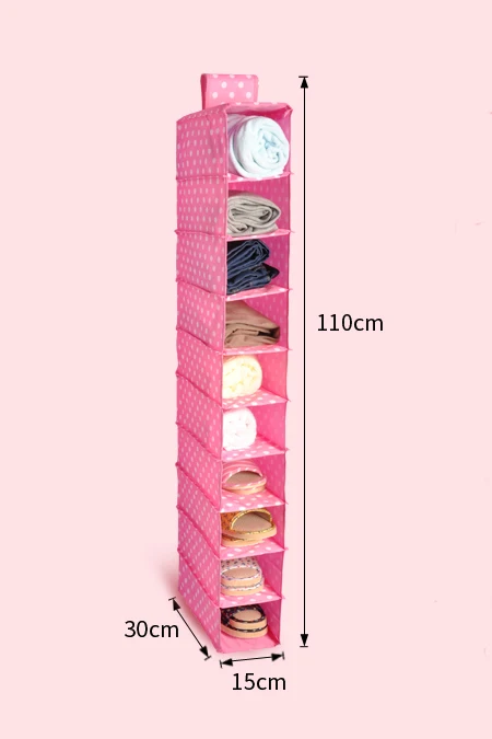 Washable Color Organizer Collection Hanging Accessory Shelves, 10-Shelf Shoes Organizer, Hanging Closet Organizer Storage Bag  (4)