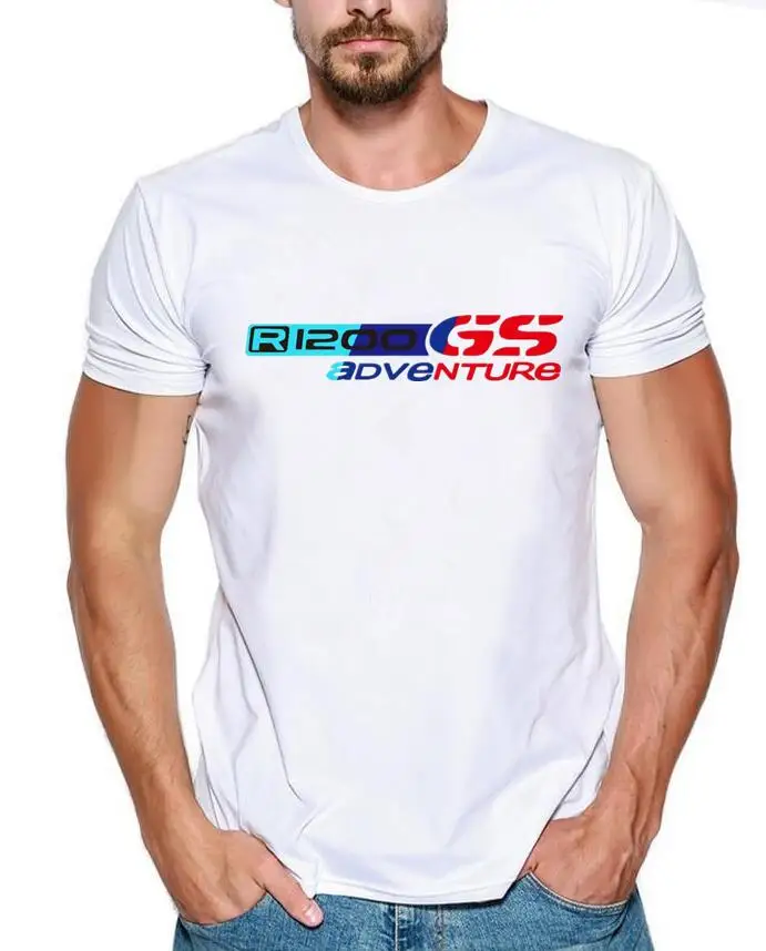 T Shirts Fashion 2019 Crew Neck Men Short-Sleeve New T-Shirt R1200 GS Motorrad White Printing Tee Shirt | Мужская одежда