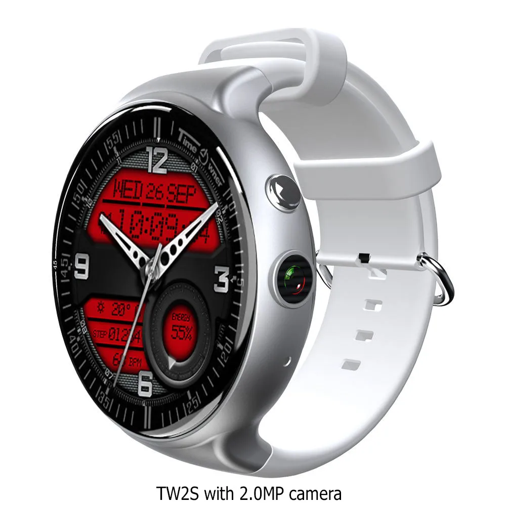 Время владельца TW2s Смарт-часы Android 5,1 OS Bluetooth часы MTK6580 1G ram 16G rom 3g wifi gps приложение установка 2MP камера умные часы - Цвет: Silver with Camera