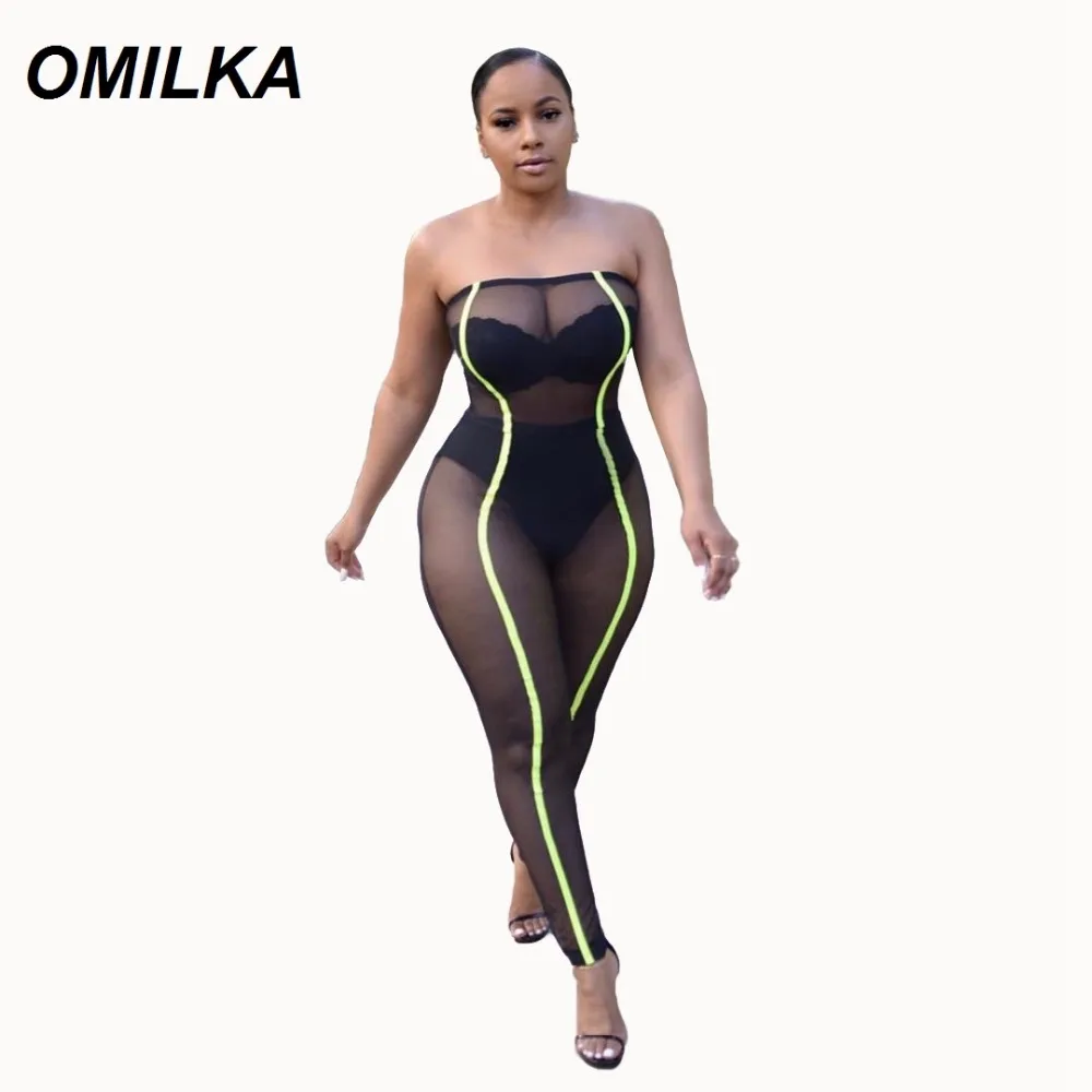 neon mesh jumpsuit