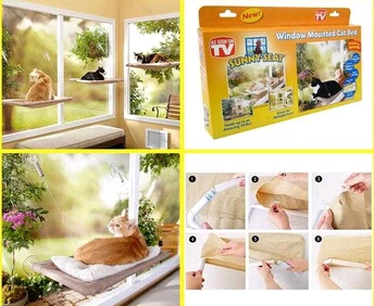Новое крепление на окно, кровать для кошки, гамак для питомца, как по телевизору, солнечное сиденье, кровати для питомца