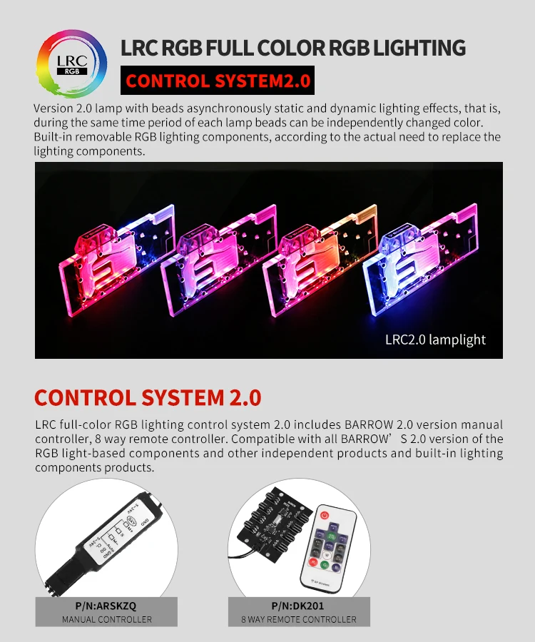 Курган BS-NVG2080T-PA, LRC RGB v2 полное покрытие видеокарты водяного охлаждения блоки, для основателя издание Nvidia RTX2080Ti/2080