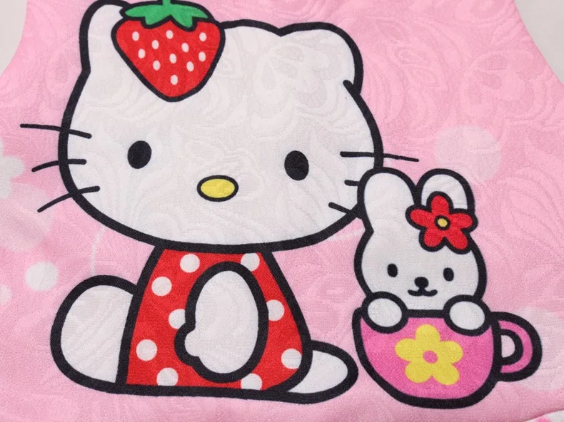 Модное платье для девочек летнее платье «hello kitty» вечерние платья для девочек подарок на день рождения, костюм Одежда для детей возрастом от 3 до 8 лет