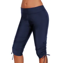 Женские спортивные купальники Солнцезащитный крем Высокая талия обтягивающие низ пляжные Капри плавки трусы Бикини плавки costumi da bagno donna