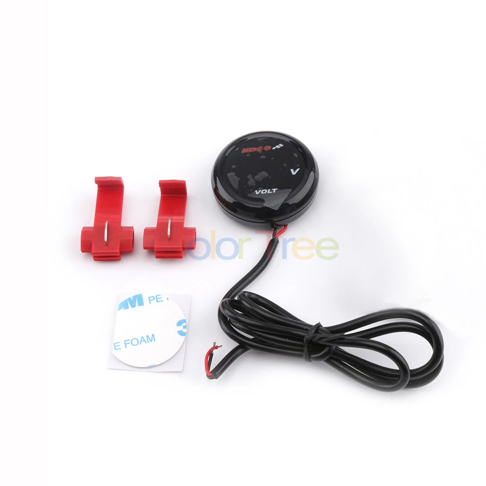 

Red/Blue Universal Motorcycle LED Digital Voltmeter Wateproof Round Digital Voltmeter Voltage Panel Meter For 9-150V Motorcycle